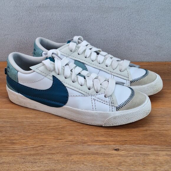 Nike Blazer \'77 Jumbo Low Men\'s 9 Sneakers White Teal Leather DN2158-101 Summit